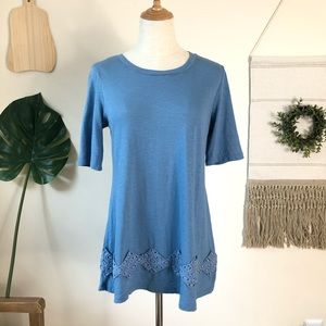 LOGO by Lori Goldstein l Blue Tunic Top XS